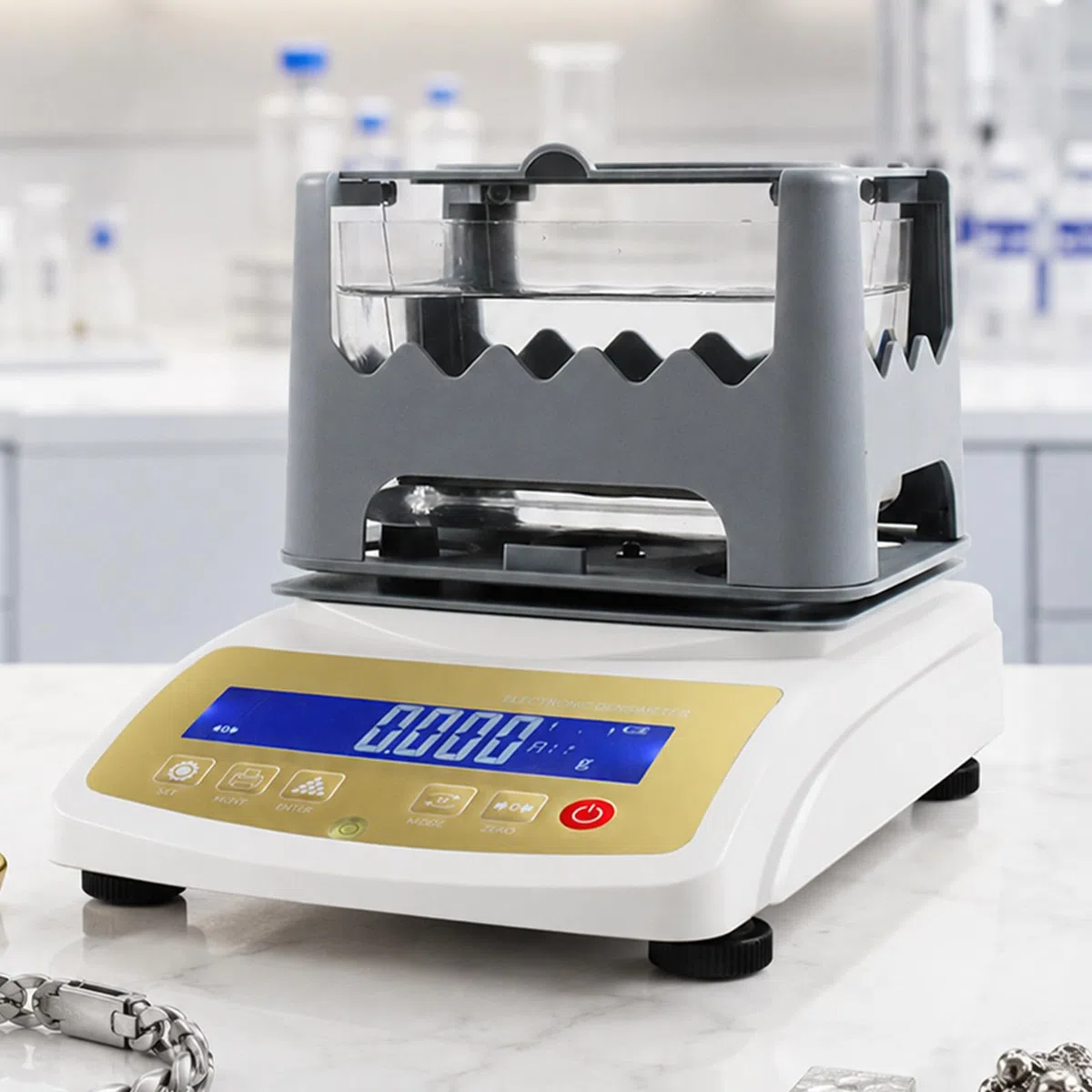 Goldreinheitsprüfer, Gold- Und Silber-Dichtemessgerät Mit 0,01 G/0,001 G Genauigkeit, Edelmetall-Analysegerät Für Schmuck, Pfandhäuser Und Forschungslabore 1200K