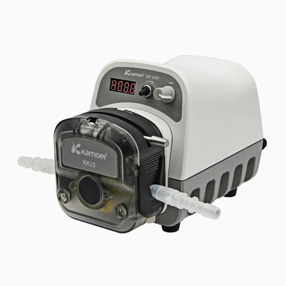 Kamoer DIP1500 Peristaltikpumpe, 24 V, 1500 ml/min, intelligenter hoher Durchfluss, variable Geschwindigkeit, 0,1-400 U/min, Flüssigkeitsdosierpumpe, 3 Rotoren, LED-Display, RS485, 7,9 mm x 11,1 mm