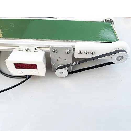 Desktop-Förderband mit automatischem Zähler, einstellbare Geschwindigkeit, 1,8–7,6 cm/s, 10 x 100 cm, 116 U/min, perfekt für wissenschaftliche Experimente, pädagogisches Werkzeug für