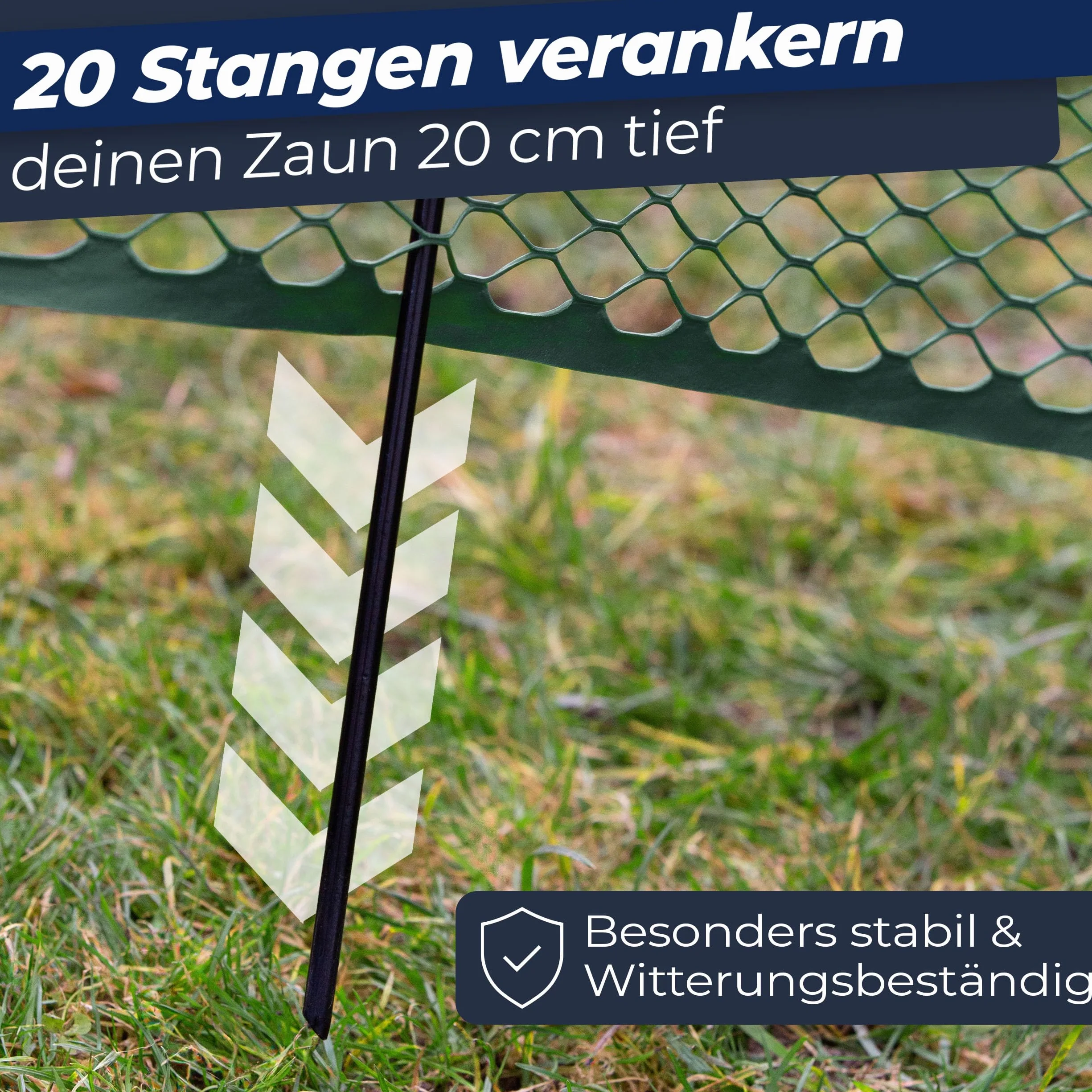 Hühnerzaun I 90cm hoch I 25m lang I Der Zaun für Hunde oder Kleintiere ist besonders engmaschig, stabil - kein Durchhängen I 20x Befestigungen I Hundezaun Garten - Grün