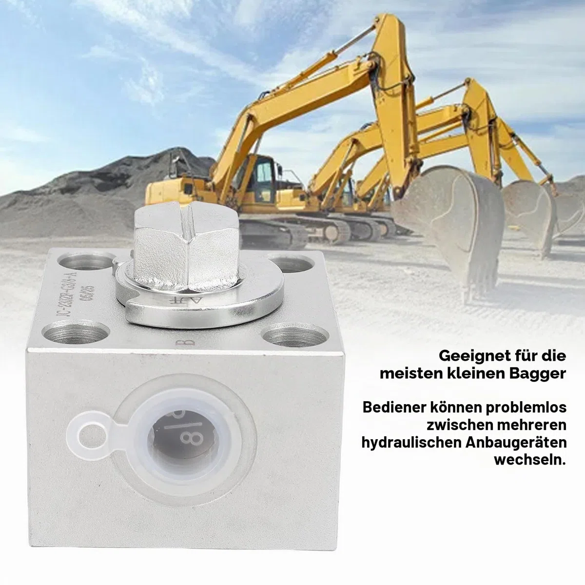 Fabater 2 Dreiwege-Umschaltventile für die meisten Minibagger, 3-Wege-Hydraulik-Umschaltventile, Dreiwege-Wegeventil-Ersatz für Kleinbagger.