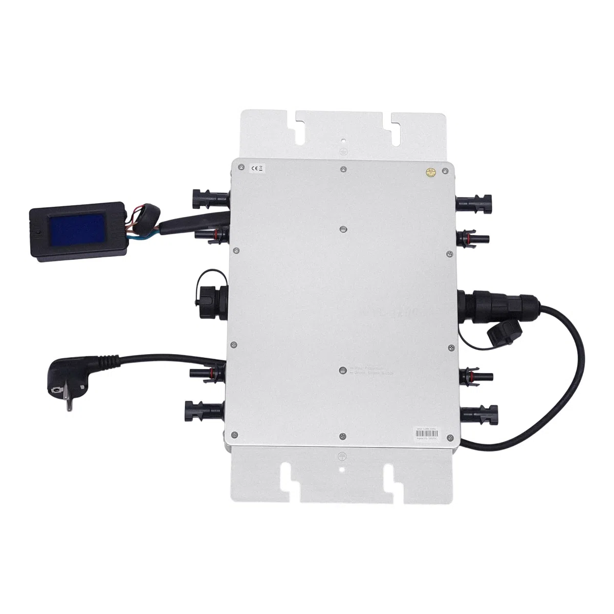 Solar Wechselrichter Mikro Wechselrichter Wasserdichter Netzbinder Wechselrichter PV Solar Grid Tie Micro Inverter Modul LCD Anzeige Elektrische Isolierung 1200W (Silver)
