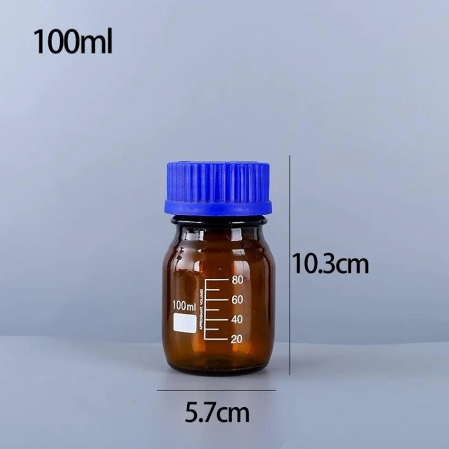 Labor Reagenzglasflasche für Reagenzien und Proben aus Glas mit Schraubverschluss für Labor, 50-1000 ml, 9er Pack (1000 ml Brown 1 Stück)