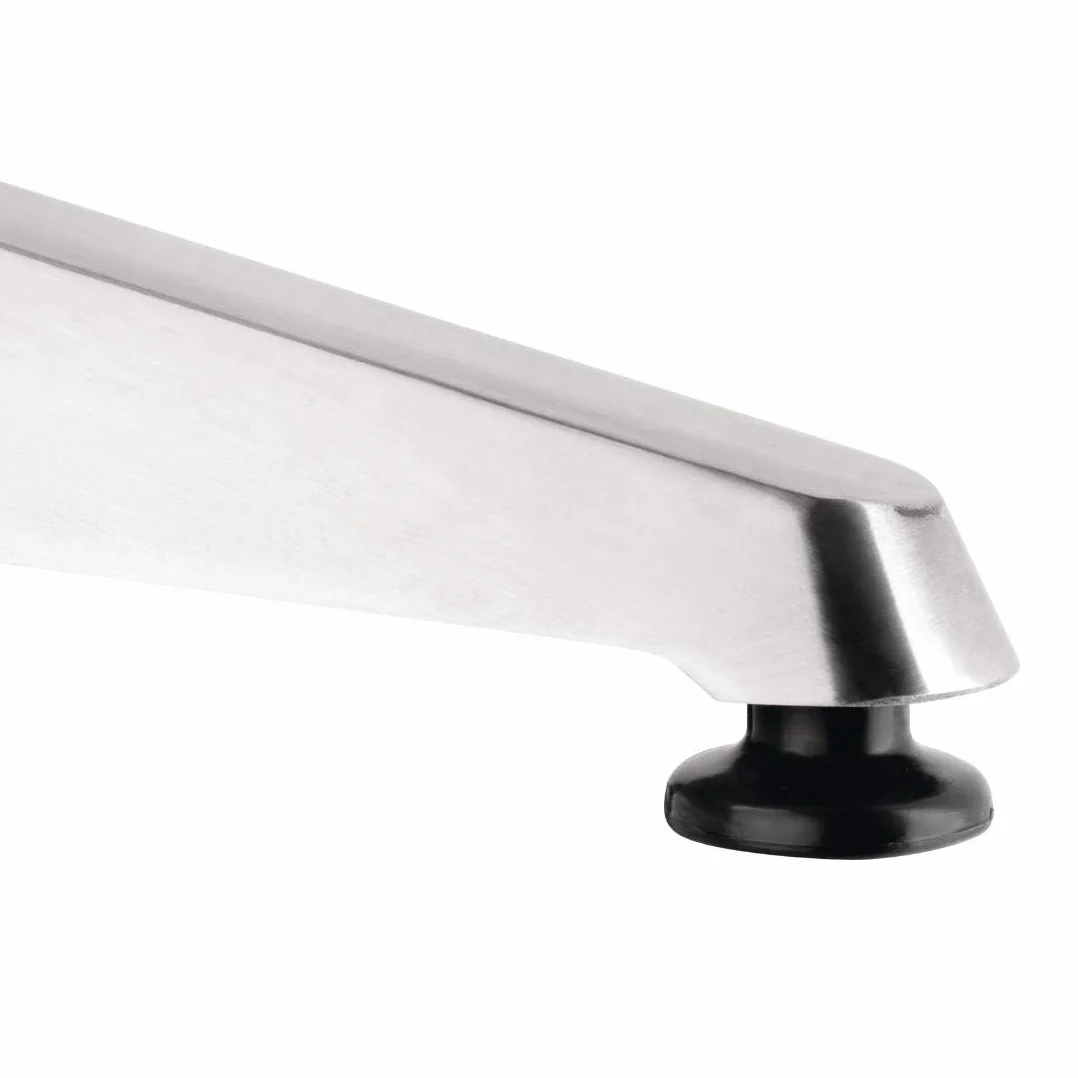 Bolero Edelstahl- und Aluminium-Quadrat-Bistrotisch 600 mm, Grau, Aluminiumrahmen & Edelstahlplatte, Größe: 720(H) x 600(B) x 600(T) mm, Gummifüße, Tisch für drinnen & draußen, flach verpackt, U427