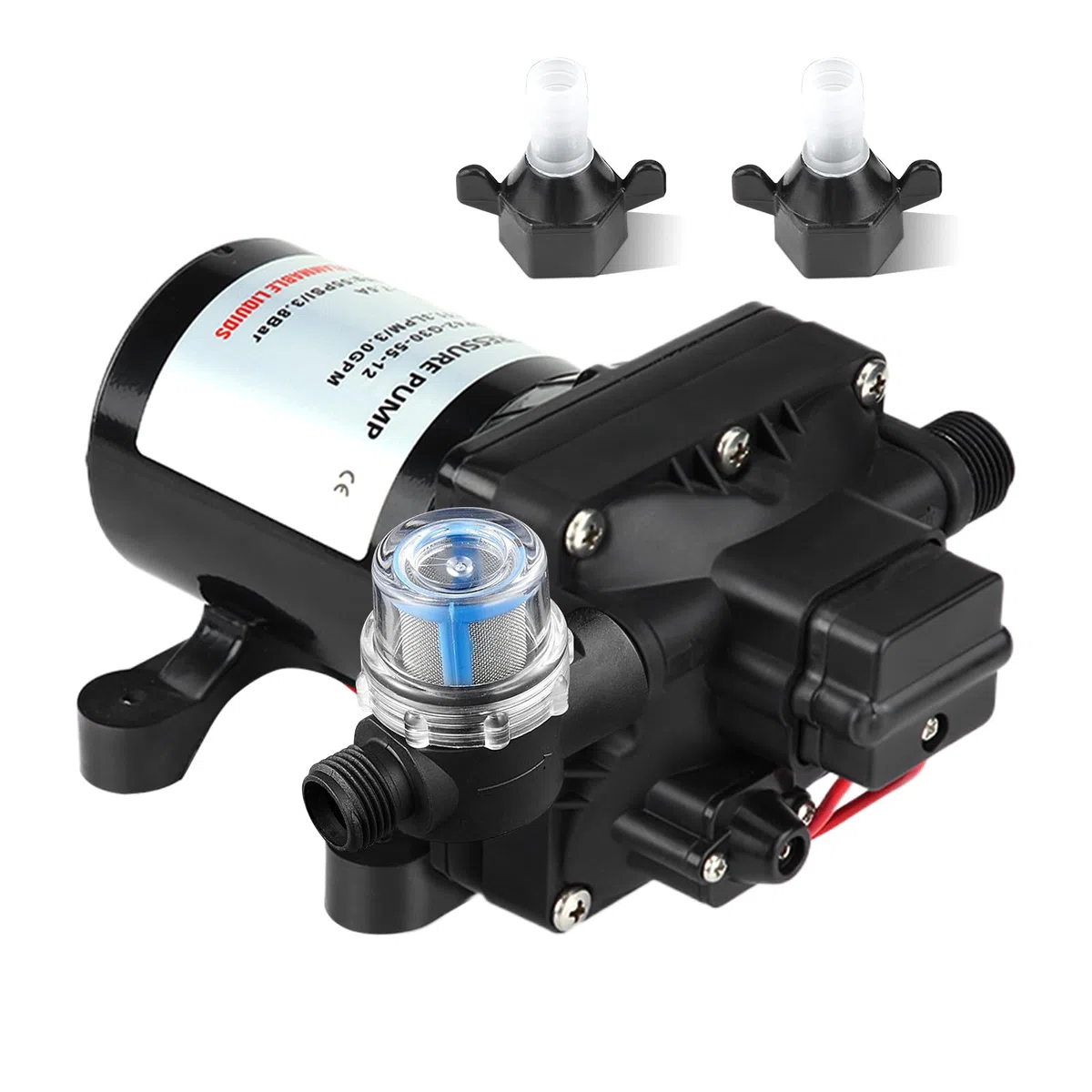 RV Wasserpumpe,4008101E65 Pumpe 55 PSI 3GPM 7,5 Ampere 12V DC Selbstansaugende Wasserpumpe für Wohnmobile und Wohnwagen