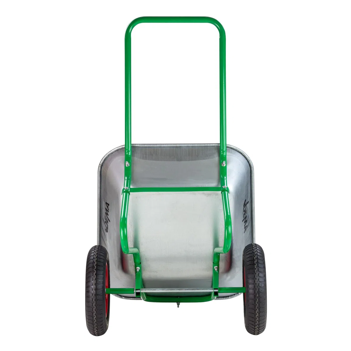 DEMA Stahl Schubkarre Duo – 2-Rad Gartenschubkarre, Robuste Schubkarre für Gartenarbeit, Transport und Baustellen