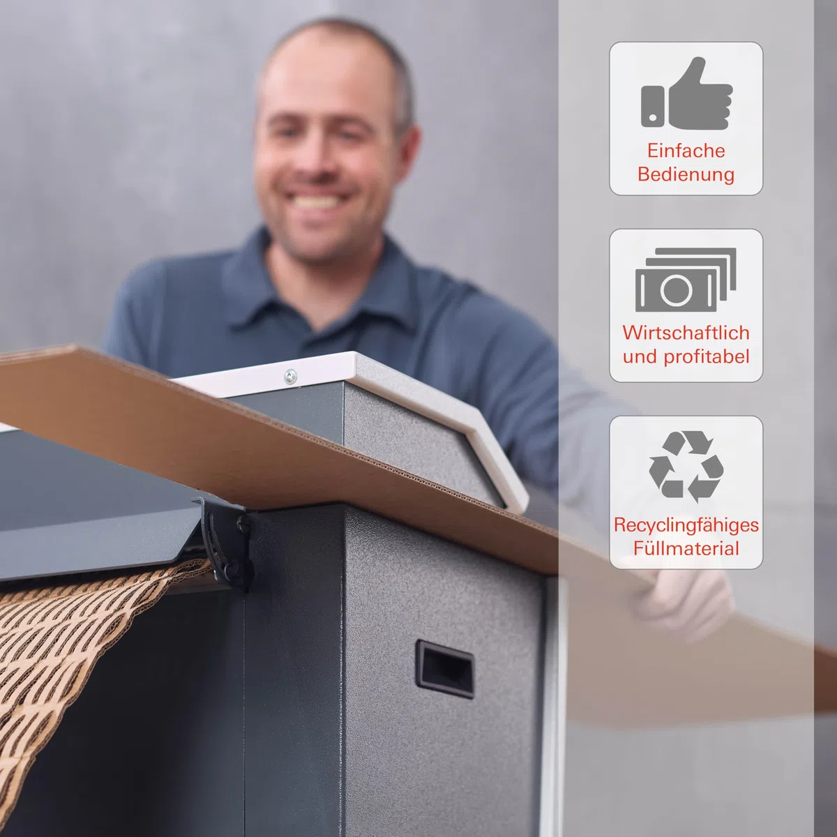 HSM ProfiPack C400 Verpackungspolstermaschine I Für Verpackungsmaterial | Kartonschredder I Füllmaterial, Polstermatten für Pakete aus Kartonagen I 1 Lage I Tischgerät I nachhaltiges Recycling