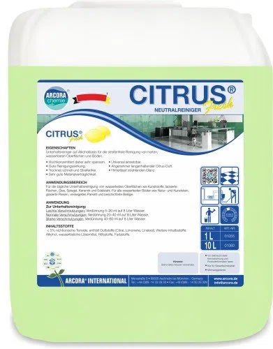 ARCORA | CITRUS FRESH | DUFT-NEUTRALREINIGER | 10 LITER
