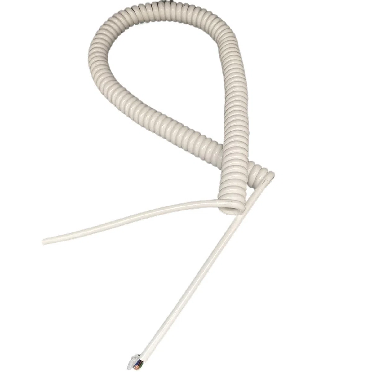 Einziehbares Spiralkabel, 4-adrig, 24 AWG, 0,2 mm2 | Hochelastisches Teleskop-Spiral-Verlängerungskabel aus weißem Signalfederdraht(Stretch 5 Meter)