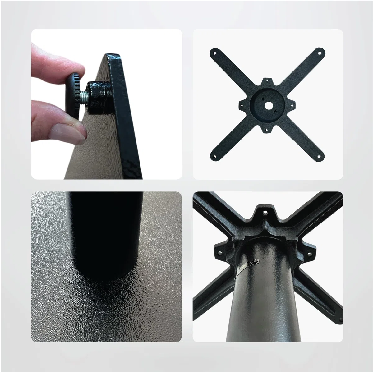 Premium Doppel-Tischgestell - PJ6092 | schwarz | Höhe 72 cm | Bodenplatte 75x40 cm | max. Tischplattengröße 150x80 cm | runde Stahlsäulen | Ideal für Esstische