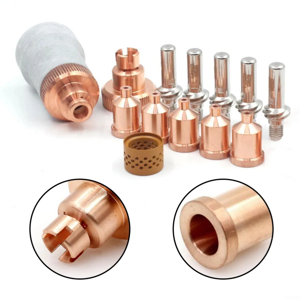 14-teiliges Plasmaschneidbrenner-Verbrauchsmaterial Set mit Elektroden Düsen Schutzkappen für LC105 für tomahawk 1538 Schweißgerät Ersatzteile KP2845-8 KP2845-1 W03X0893-66A