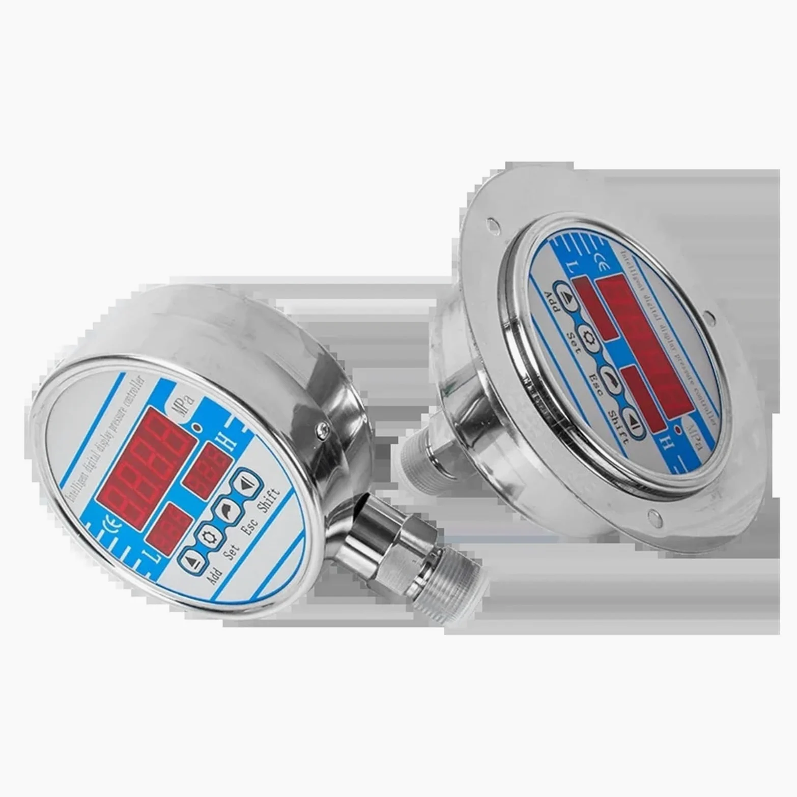 Druckregler, 0–60 MPa digitales Manometer, 100 mm Zifferblatt, elektronischer Kontakt, hydraulisches Manometer, 200 bar, 400 bar, Manometer M20 x 1,5(M20-1.5 Axial,0-0.1Mpa)