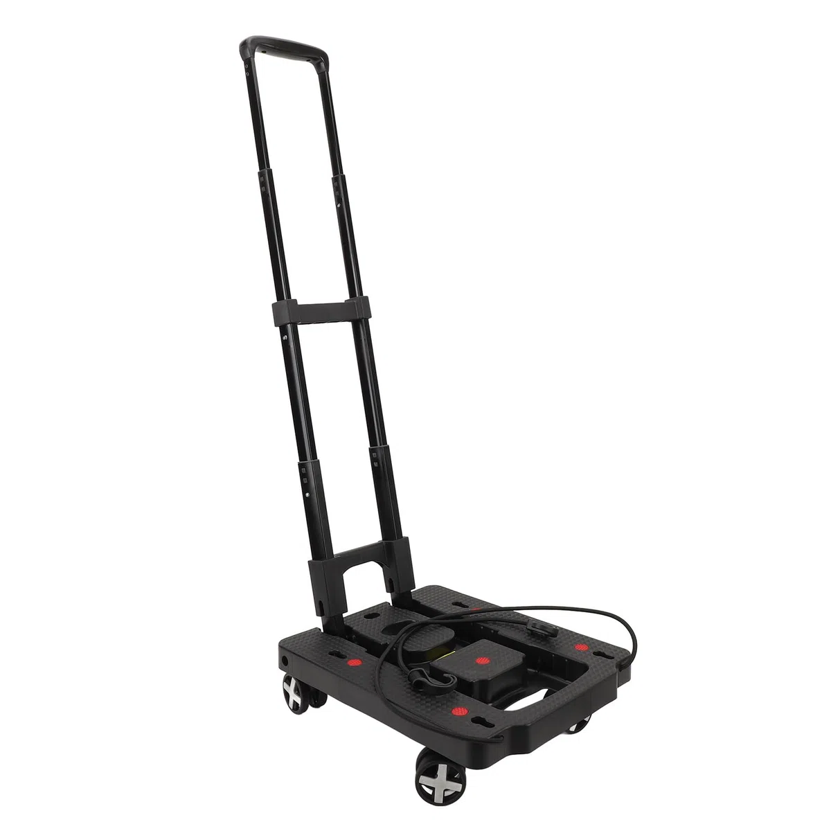 Cocoarm Zusammenklappbarer Sackkarre, Faltbarer Sackkarre aus Aluminiumlegierung mit Drehbaren Rädern, Rollender Gepäckwagen mit Flacher Plattform für Einkäufe, Reisen, Lebensmittel und den Täglichen
