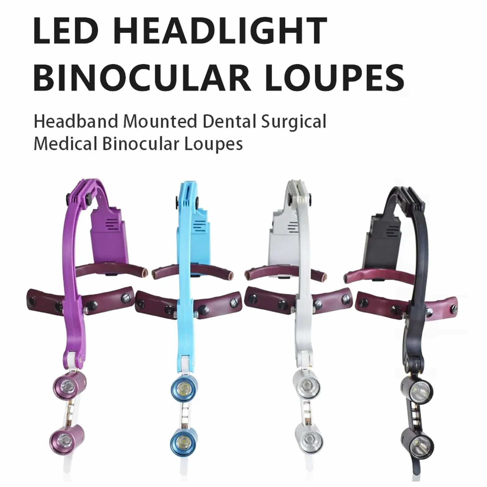 Lupe für zahnärztliche Chirurgie, 3,5-fache Dental-Fernglaslupe mit 5 W LED-Scheinwerfer, Stirnband, montierte zahnärztliche chirurgische Lupe, Laborausrüstung