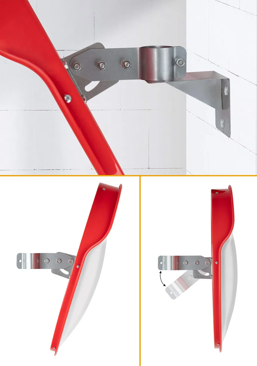 Stagecaptain MC-60 Mirrcon Verkehrsspiegel, Konvexer Verkehrsspiegel | Durchmesser: 60 cm, 130° Sichtfeld, Für Wand- und Rohrmontage, Flexible Spiegelfläche, daher unzerbrechlich, Gewicht: 1, 0 kg
