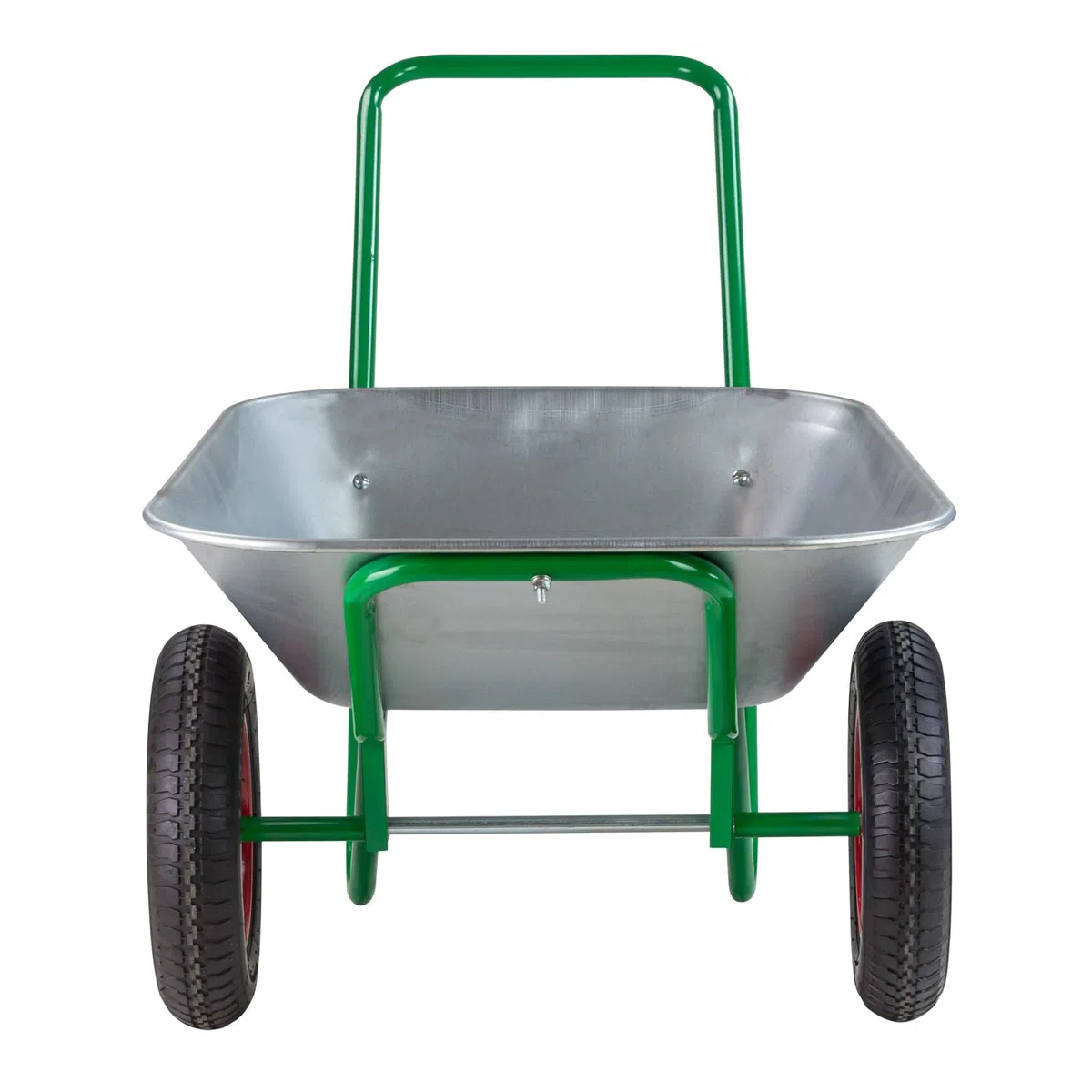 DEMA Stahl Schubkarre Duo – 2-Rad Gartenschubkarre, Robuste Schubkarre für Gartenarbeit, Transport und Baustellen