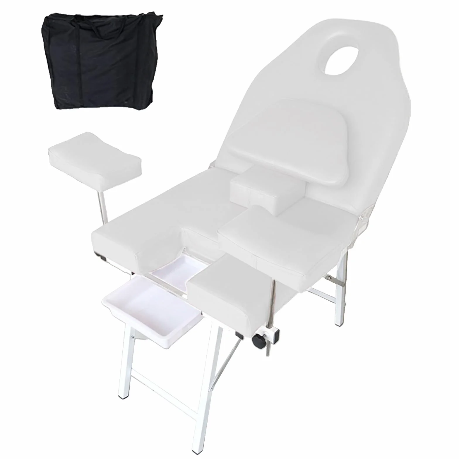 Gynäkologischer Untersuchungsstuhl, tragbarer faltender medizinischer Untersuchungstisch Liefertisch für gynäkologische Chirurgie, medizinischer privater Pflegestuhl (White)