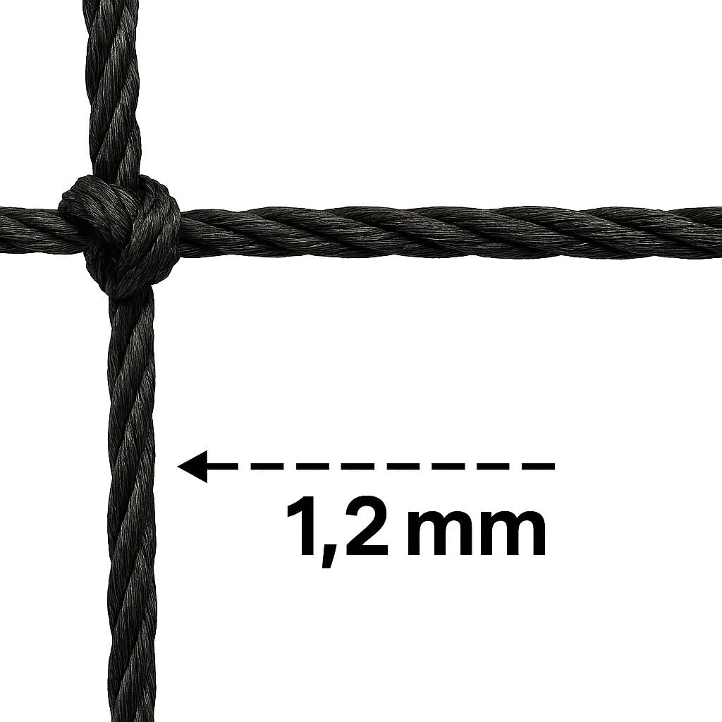 Taubenschutznetz Vogelschutznetz 5 cm Masche 1,2 mm Fadenstärke Schwarz über 100 Größen zur Auswahl von 4 m x 4 m bis 20 m x 50 m (4 m x 17 m)