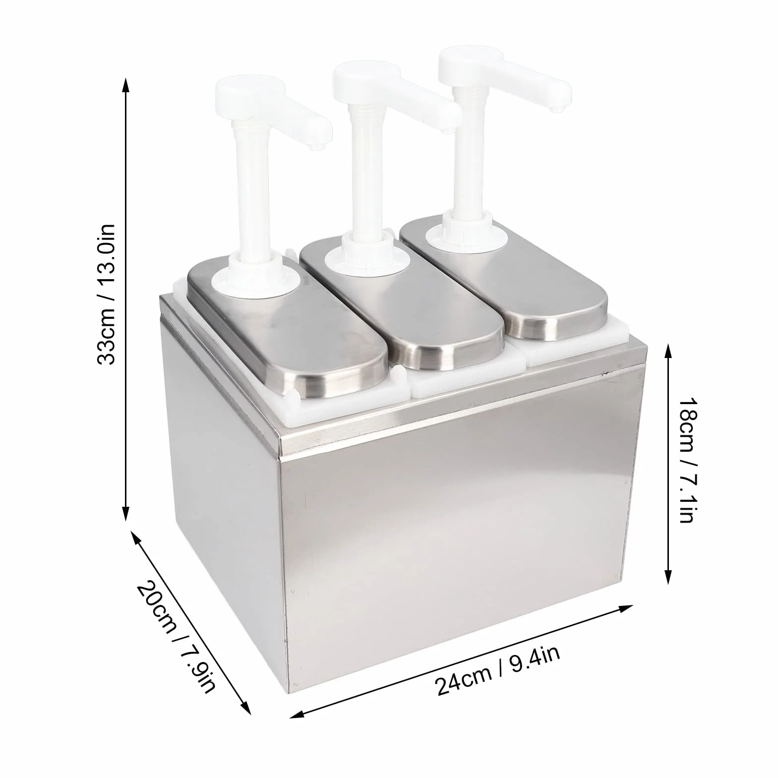 Saucenspender, 1 l, Soßenspender Pumpe, mit Sockel, Abnehmbar, für Ketchup, Salatdressing, Sojasauce, Essig, Salatdressing, Mayonnaise, für Küche Restaurant(3 Pumpen)