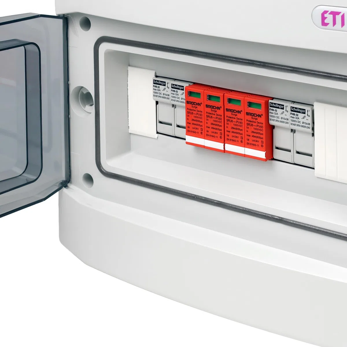 PV-Sicherungsbox 2 Strings 15-32 A 1000 V Überspannungs- & Kurzschlussschutz für Solarmodule | Generatoranschlusskasten GAK 7675 PV Strang-Absicherung