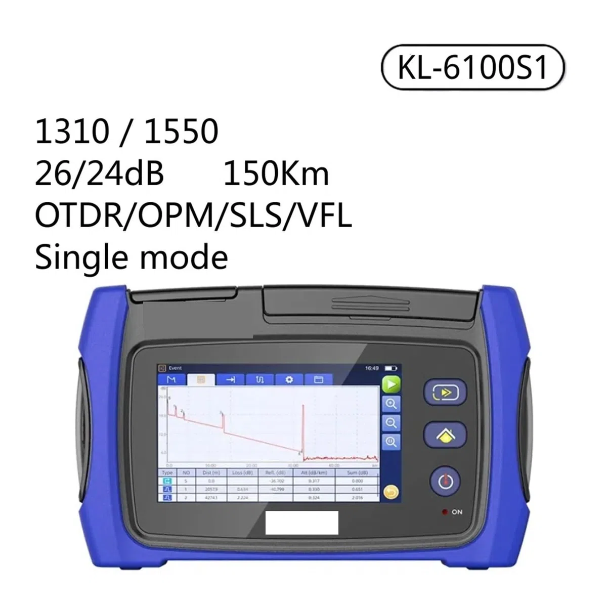 OTDR 1310/1550/1577/1625/1650nm 31dB/29dB VFL Optical Time Domain Reflektometer OPM Aktive Faser Live Tester(KL6100S1 UPC)