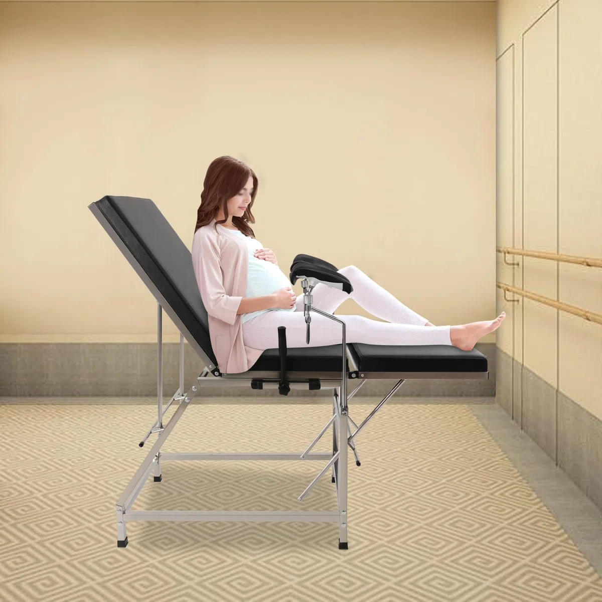 Gynäkologenstuhl, Gynäkologische Untersuchungsstuhl, Verstellbarer Gynäkologischer Stuhl Untersuchungsstuhl, Ergonomische Struktur Gynäkologischer Stuhl, Bis zu 440.92lbs (Schwarz)