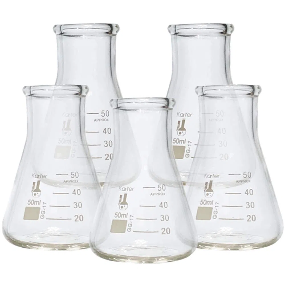 Erlenmeyerkolben Kolben, schmal, 3,3 Borosilikatglas Laborgläser, 50 ml