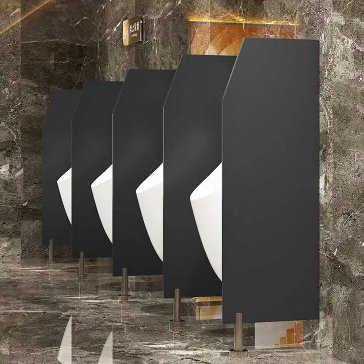 Urinal-Schallwand, Urinalbrett, Urinal-Trennwand mit Edelstahlbeschlägen, Urinal-Bildschirm, Wandtrennwand, öffentliche Toiletten-Trennwand, Urinal-Sichtschutz für Büro/Supermarkt/Einkaufsze