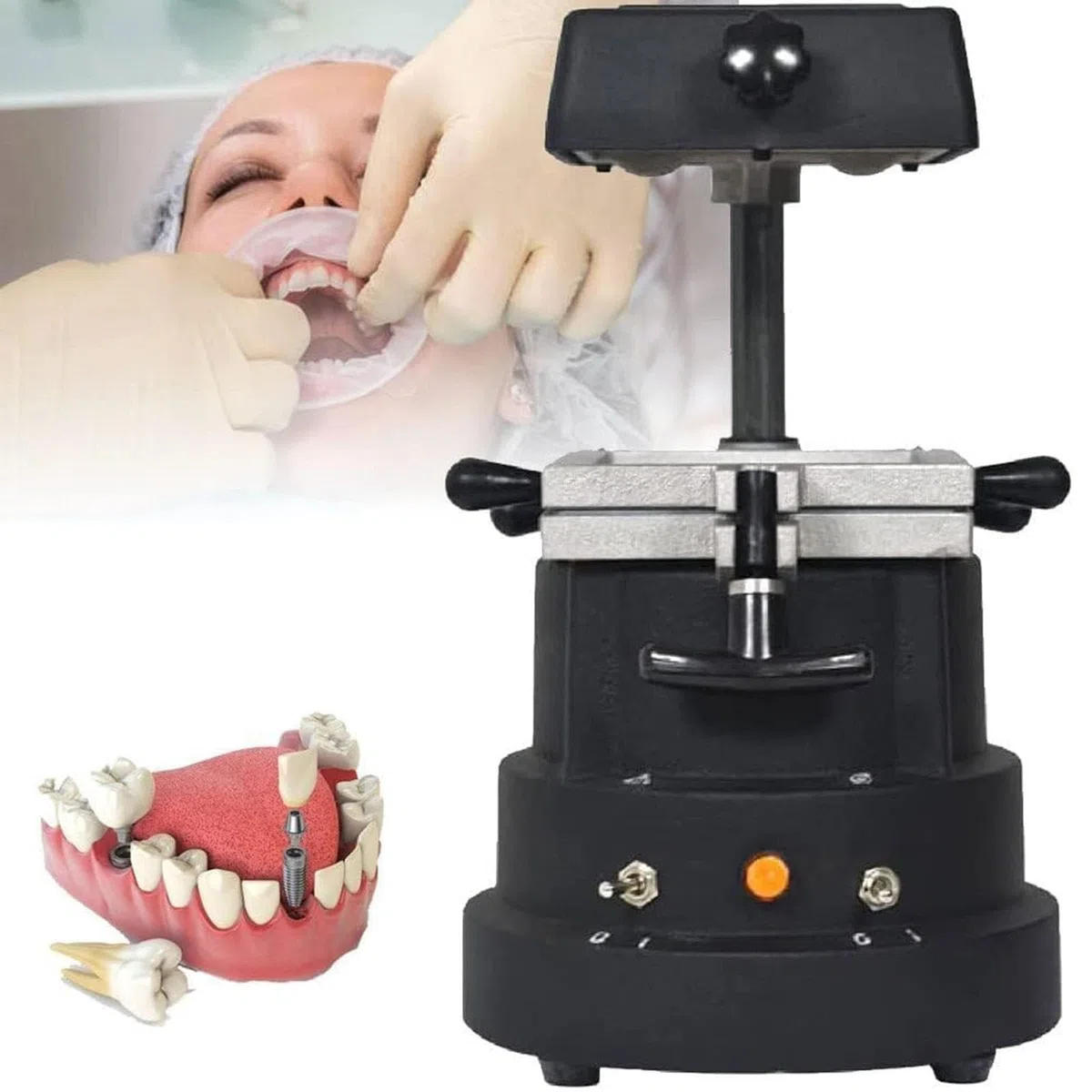 Vakuumformmaschine, Dental-Vakuumformmaschine, Thermoform-Laborausrüstung, 1200 W, verstärkte Adsorption – Labor-Vakuumform-DIY-Prothesen-Set