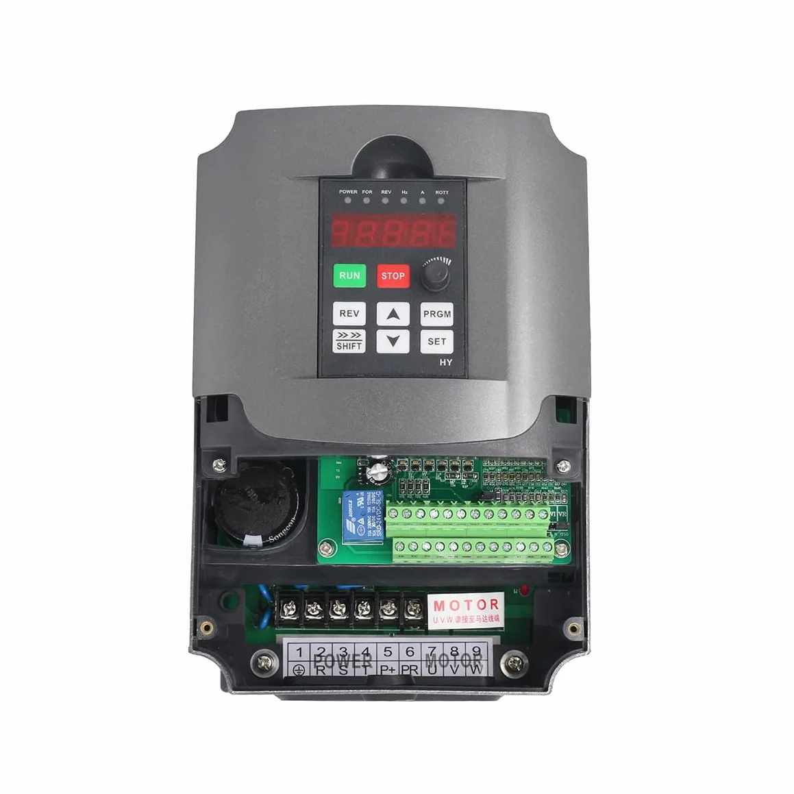 RATTMMOTOR Frequenzumrichter,2.2KW 220V Automatisierung Umrichter VFD,1-/3-Phasen-Eingang auf 3-Phasen-Ausgang Variable Frequency Driver Inverter mit 2m Verlängerungskabel