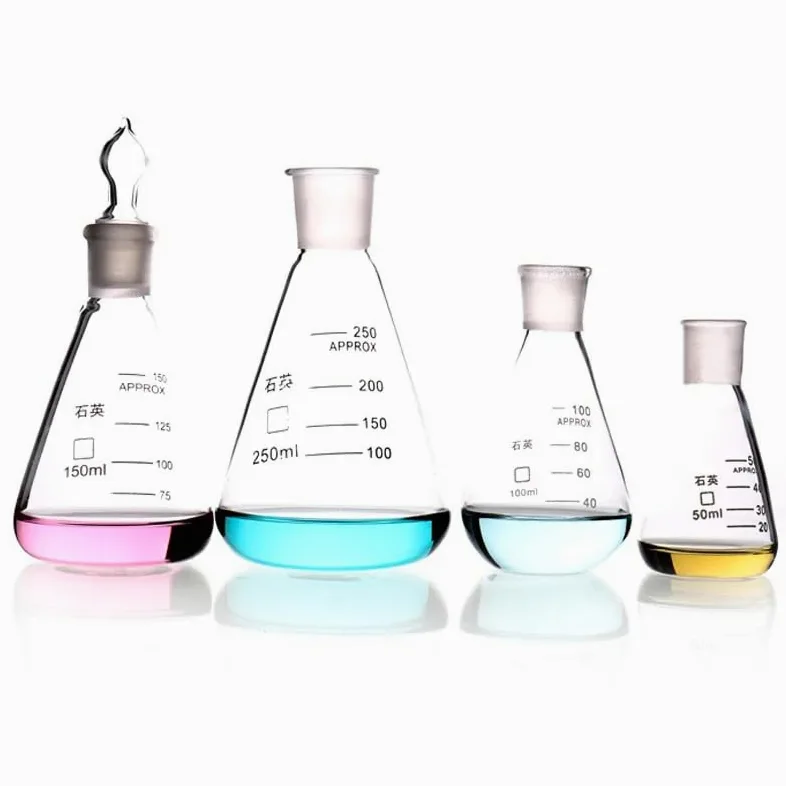 150 ml Quarzglas-Erlenmeyerkolben mit Stopfen – Hochtemperaturbeständige Laborausrüstung