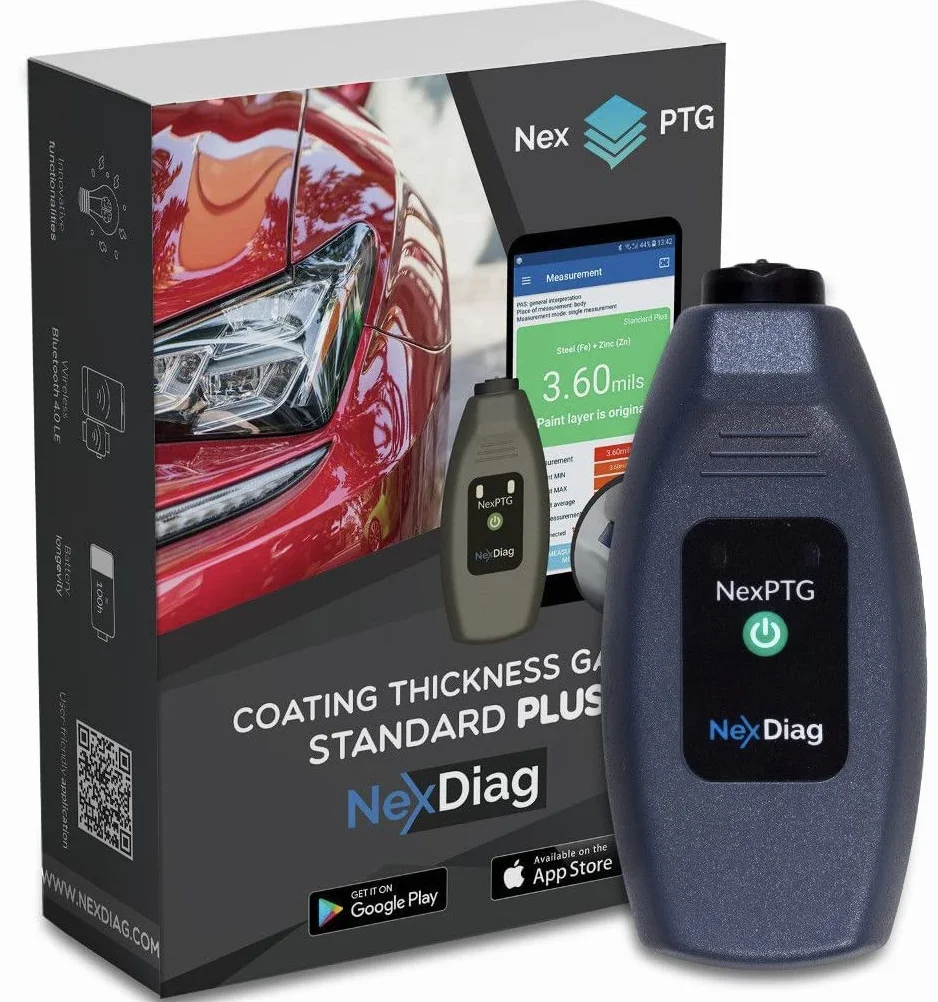 NexPTG Standard Plus Lackmessgerät Auto mit App für iOS & Android| Professionelles lackdickenmessgerät & Lackprüfgerät | Lackmessgerät | Lackschichtmessung App