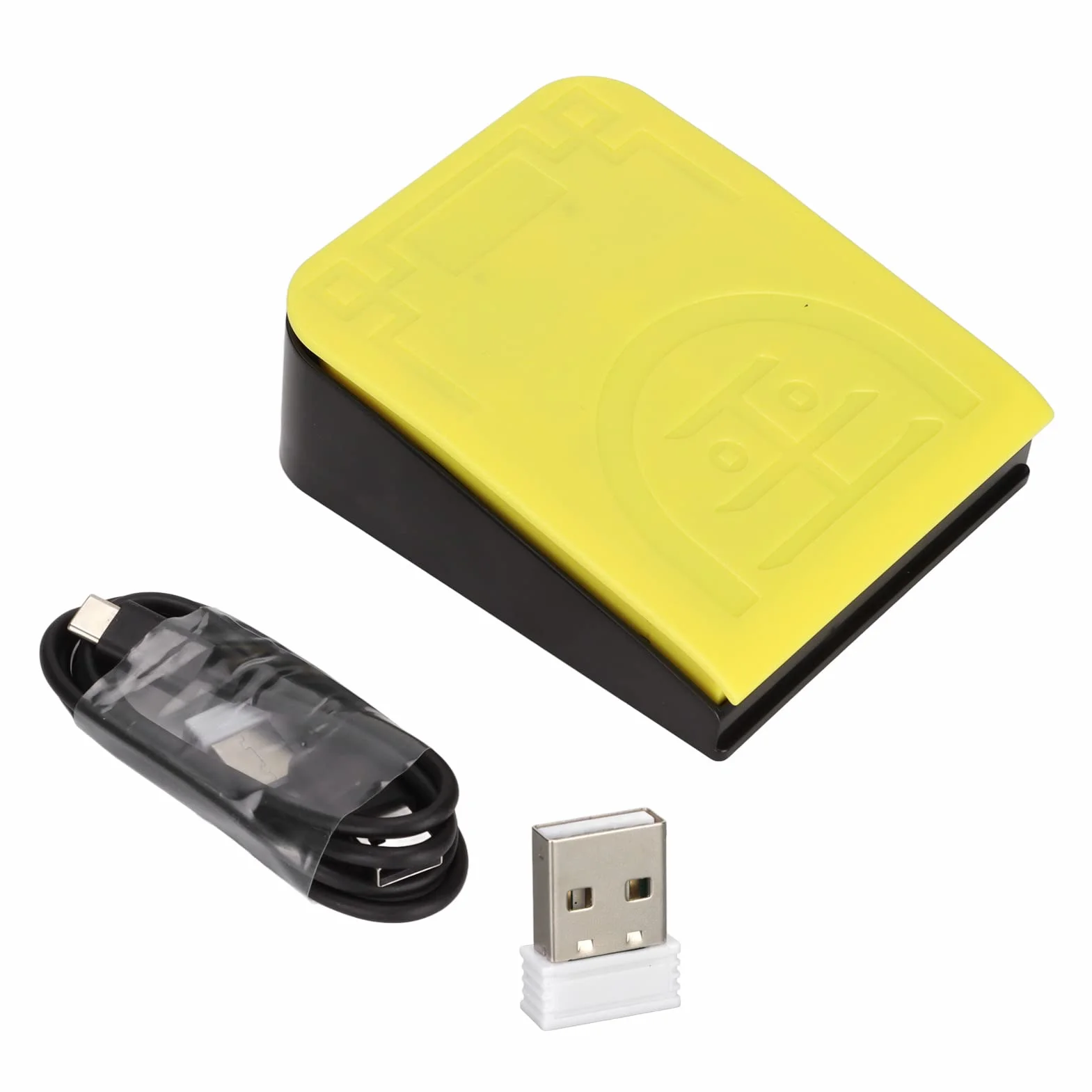 Zunate Kabelloser Fußpedalschalter, Bluetooth 2.4G USB Tri Mode Fußschalter Einzelner Fußschalter Programmierbare Computertastatur, Mechanischer Schalter Keyabord