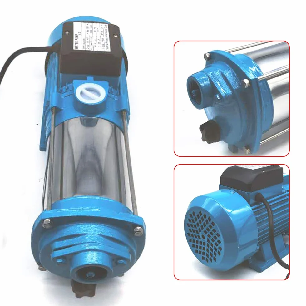 Mehrstufige Kreiselpumpe 4000L/H 1300/2200/2500W 2850U/min, 9.8 Bar Gartenpumpe Wasserpumpe Jetpumpe Druckverstärker für Hauswasserwerke, Haus und Garten, Wasserversorgung (1300, Watt)