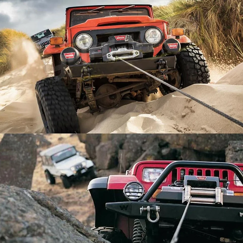Seil Winde Windenseil Forst Synthetik Kunststoff Kunststoffseil Seilwinde Forstseil Offroad Synthetikse Synthetikseil Draht Seilfenst FüR 4Wd GeläNdewagen WindenseilfüHrung 23809Lbs 10.8T 30M