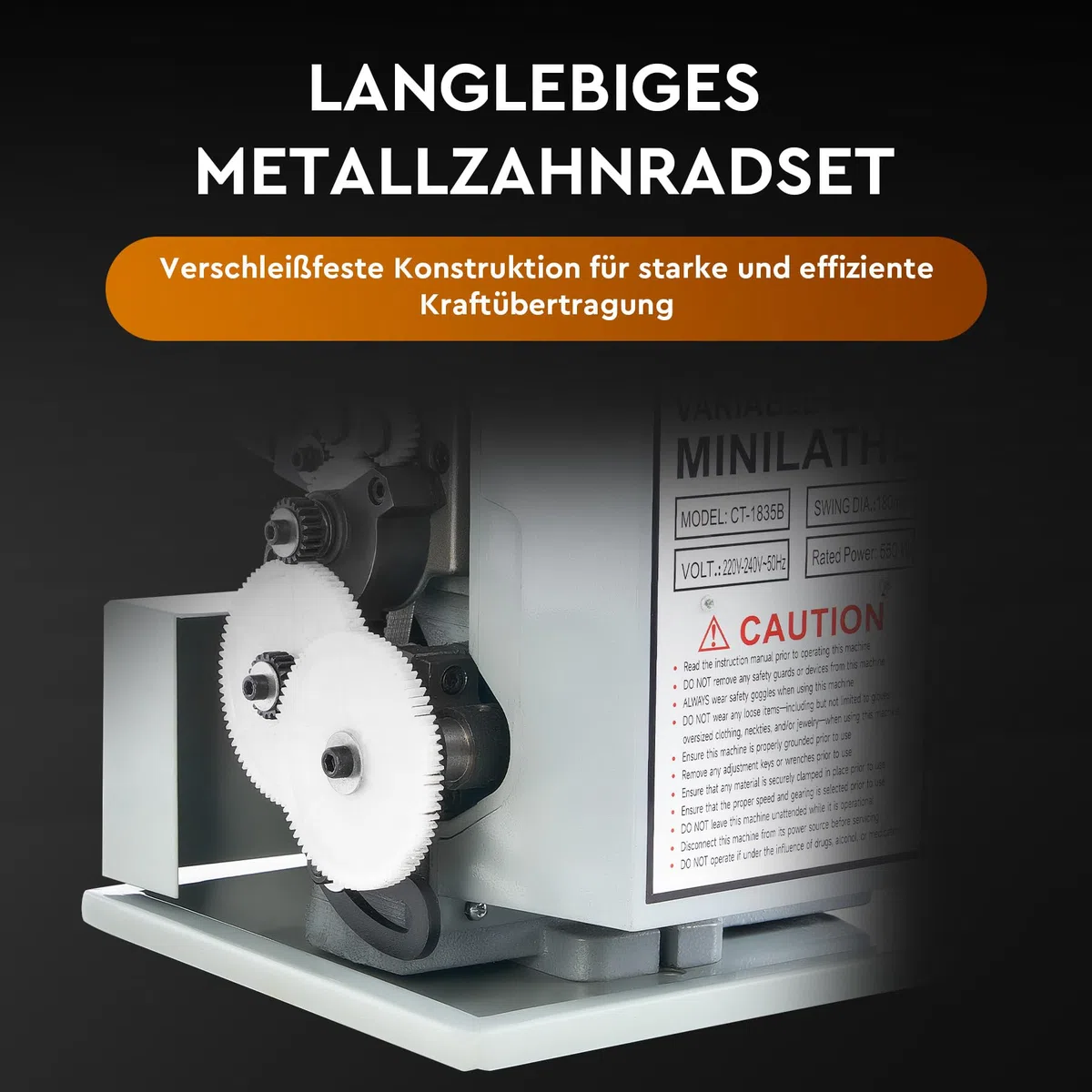 CREWORKS Metalldrehmaschine 550W Drehmaschine 7 x 14 Zoll Tischdrehmaschine 180 x 350MM Drehbank Metall 2250 RPM Mini-Metalldrehmaschine für Metallbearbeitung Metal Lathe (7 x 14 Zoll)