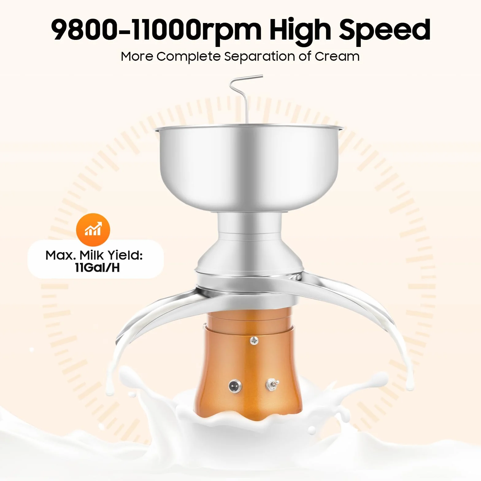 5L Elektrische Milchzentrifuge Separator, 50L/H Milch Zentrifuge Milchseparator Milchcreme Separator, Milch Sahne Zentrifugal Separator Rahmzentrifuge Zentrifuges Trennmaschine mit Milchtank