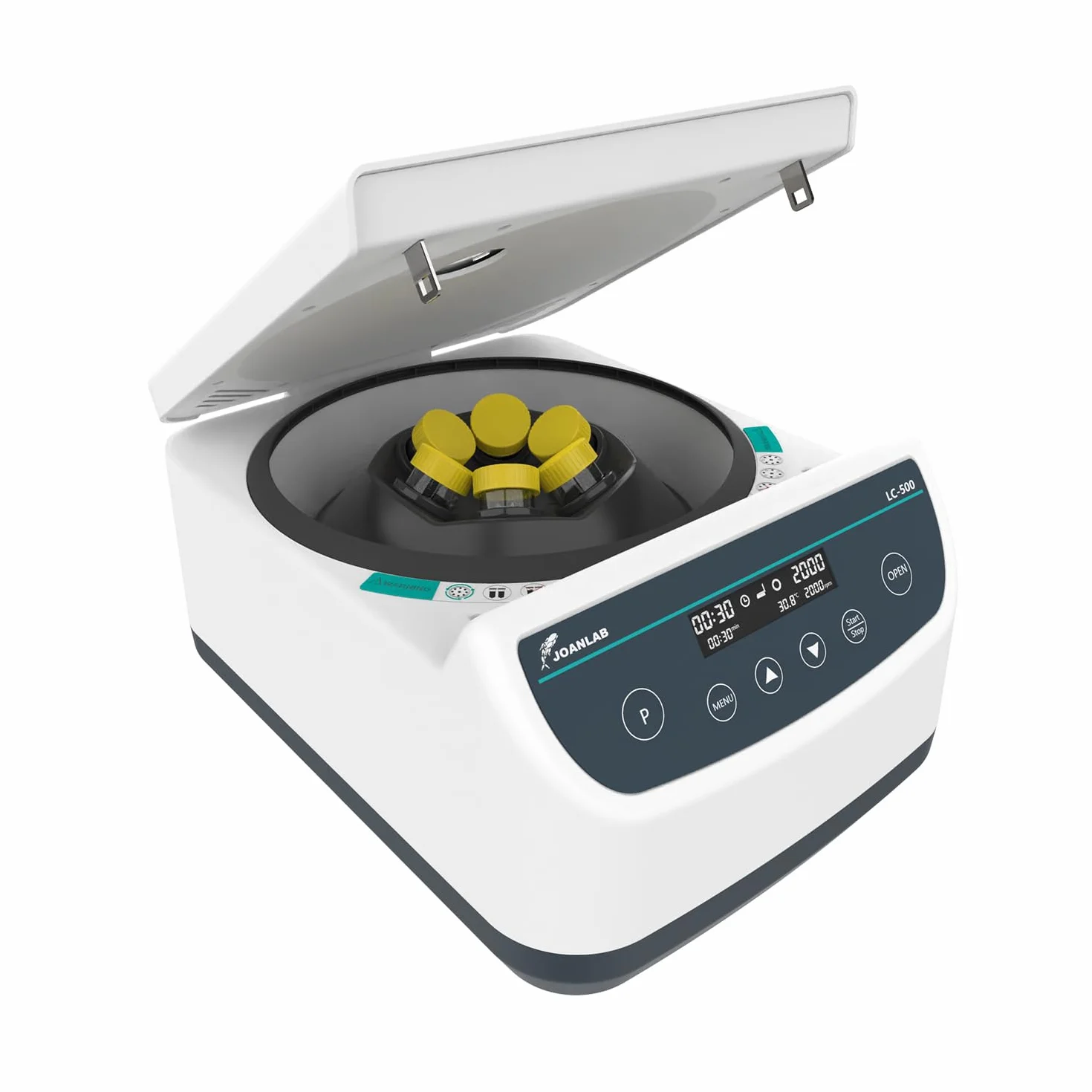 JOANLAB Laborzentrifuge, 500-4000 U/min, Max. 2146 xg, 9 Programmspeicher, Timer, für 2/5/10/15/50ml Röhrchen (6-fach Winkelrotor)