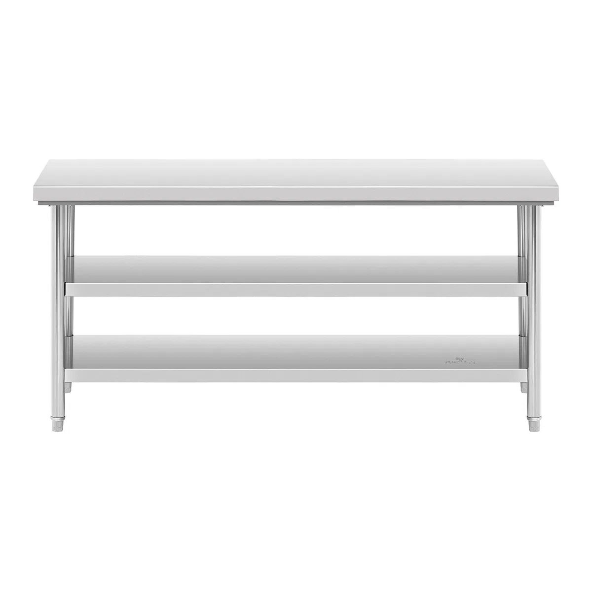 Royal Catering Edelstahltisch 70 x 180 cm bis zu 500 kg Traglast 3 Ebenen Arbeitstisch Edelstahl Gastro Tisch