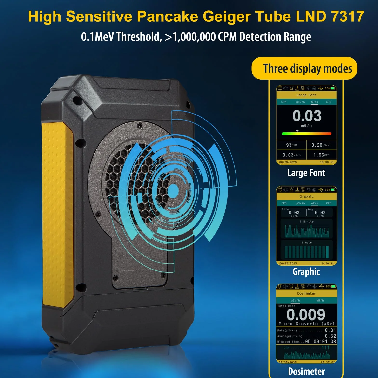 GQ GMC-600 PRO Geigerzähler, Nuklearstrahlungsdetektor, Dosimeter für Alpha, Beta, Gamma, Röntgenstrahlung, tragbarer Strahlungsmonitor mit Echtzeitdaten, globaler Datenfreigabe (GMC 600 PRO)