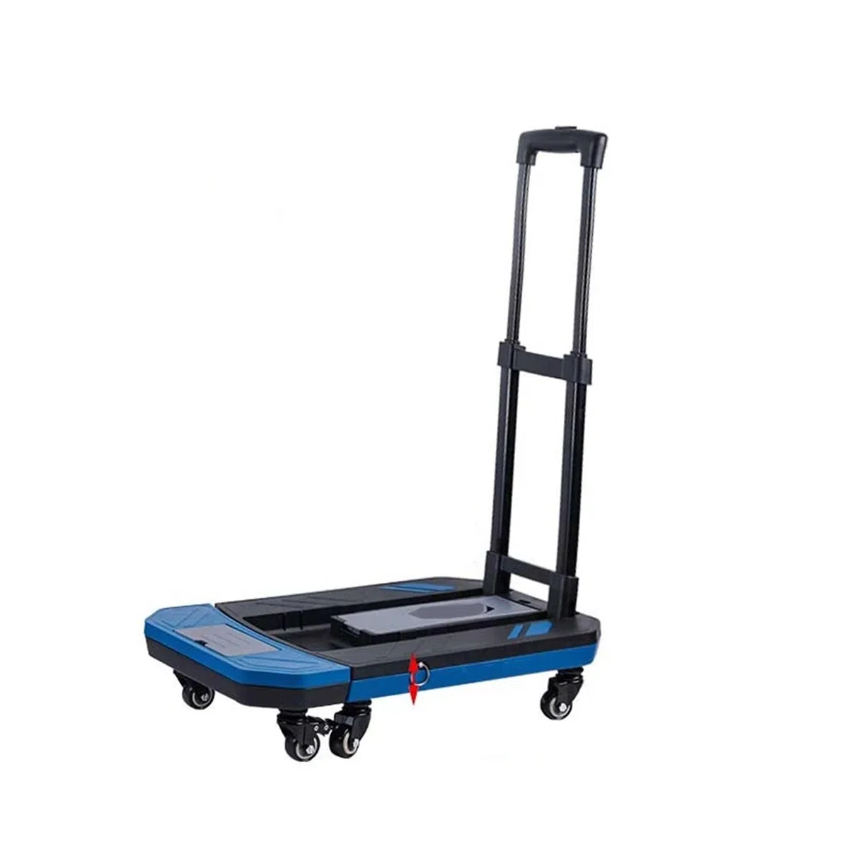 Faltbare Sackkarre mit 6 Rädern, zusammenklappbar, Sackkarre, schwarz, klein, leicht, tragbar, Teleskop, Rucksack, Gepäck, Reisen, Umzug, Einkaufen, zusammenklappbar, wandelbarer Handwagen
