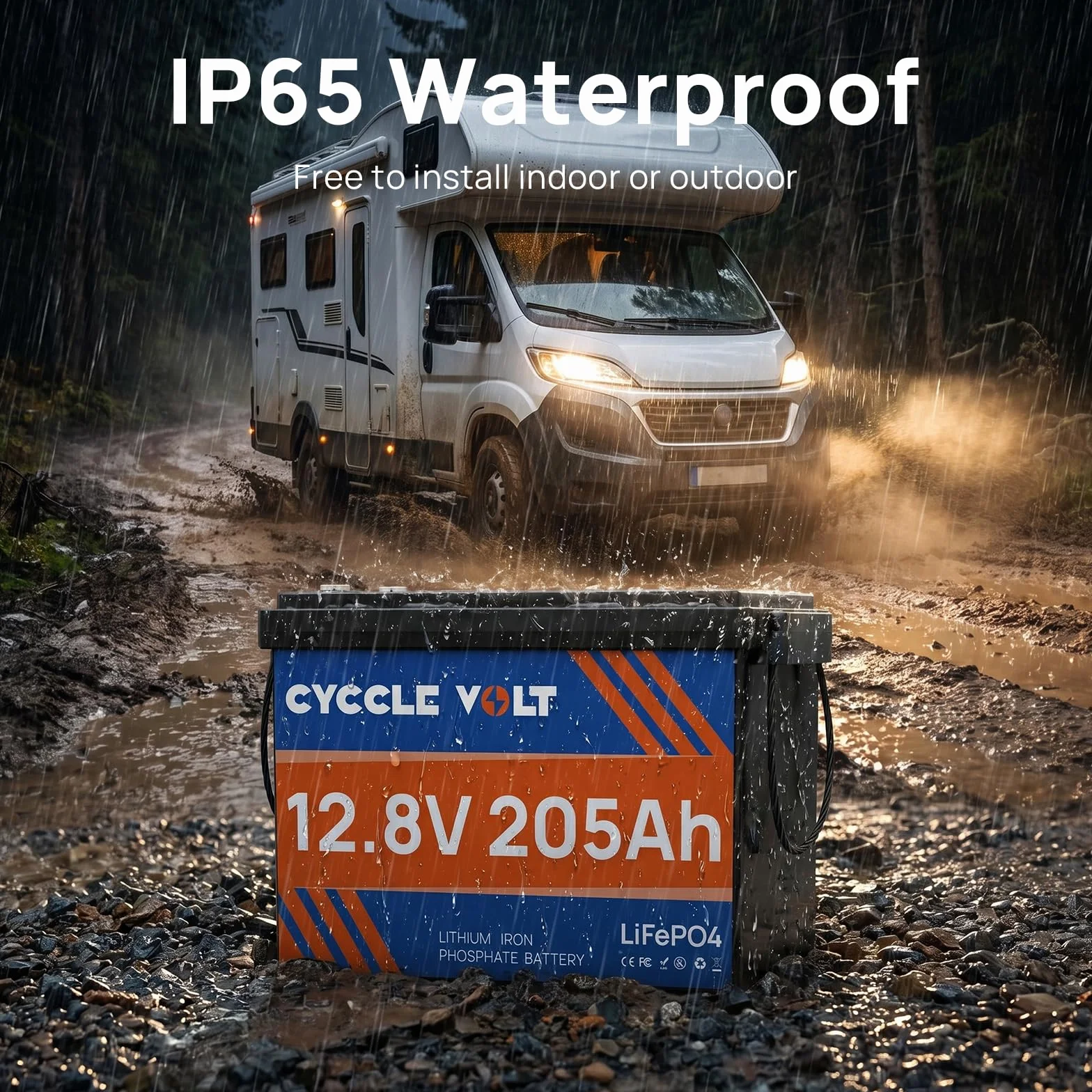LiFePO4 Batterie 12V 200Ah(205Ah) mit 200A Bluetooth BMS, App-Steuerung, 8000+ Deep Cycle Batterie Perfekt für Wohnmobil, Trolling-Motor, Solaranlagen, Off Grid