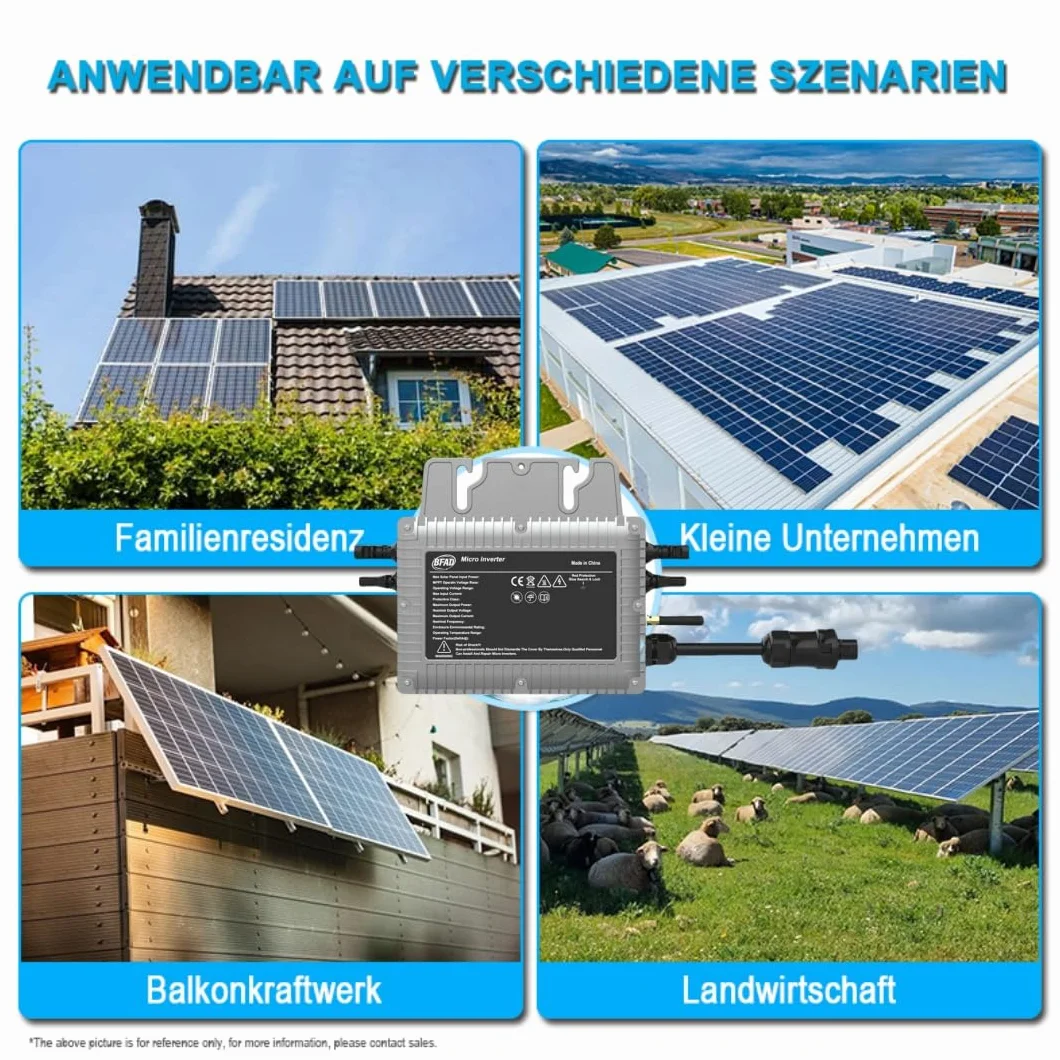 Micro Wechselrichter 800 W with 5 m AC Kabel,Solar Wechselrichter MPPT Micro Solar Power Supply,Plug and Play Home Einfache Installation WiFi Überwachung with App IP67 Wasserdicht