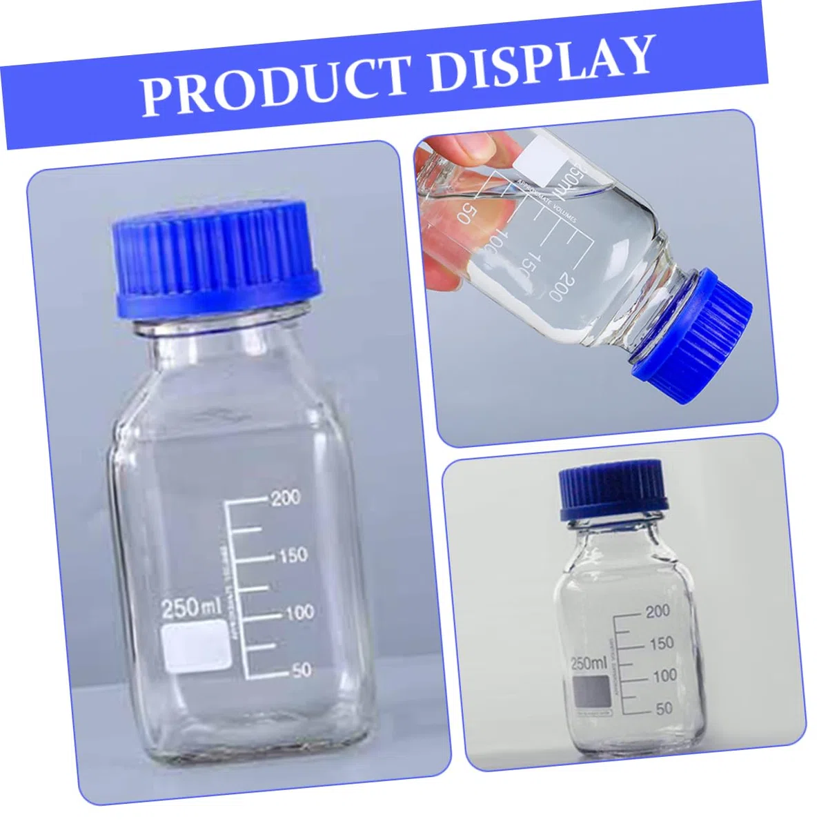 Ciieeo 3 Sätze Reagenzflasche Flaschen Für Chemische Reagenzien Graduierte Laborflasche Reagenzienflasche Mit Schraubverschluss Vorratsflaschen Probenflaschen Glas Transparent 2 Stück * 3