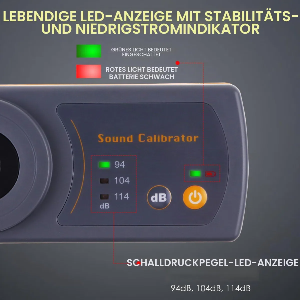 Klang Meter Dezibel Niveau Kalibrator Kalibrierung 114dB / 94dB / 104dB Kalibrierung Niveau Für Klang Niveau Meter Messung Instrument