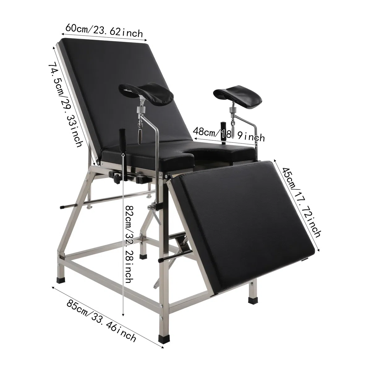 Gynäkologenstuhl, Gynäkologische Untersuchungsstuhl, Verstellbarer Gynäkologischer Stuhl Untersuchungsstuhl, Ergonomische Struktur Gynäkologischer Stuhl, Bis zu 440.92lbs (Schwarz)