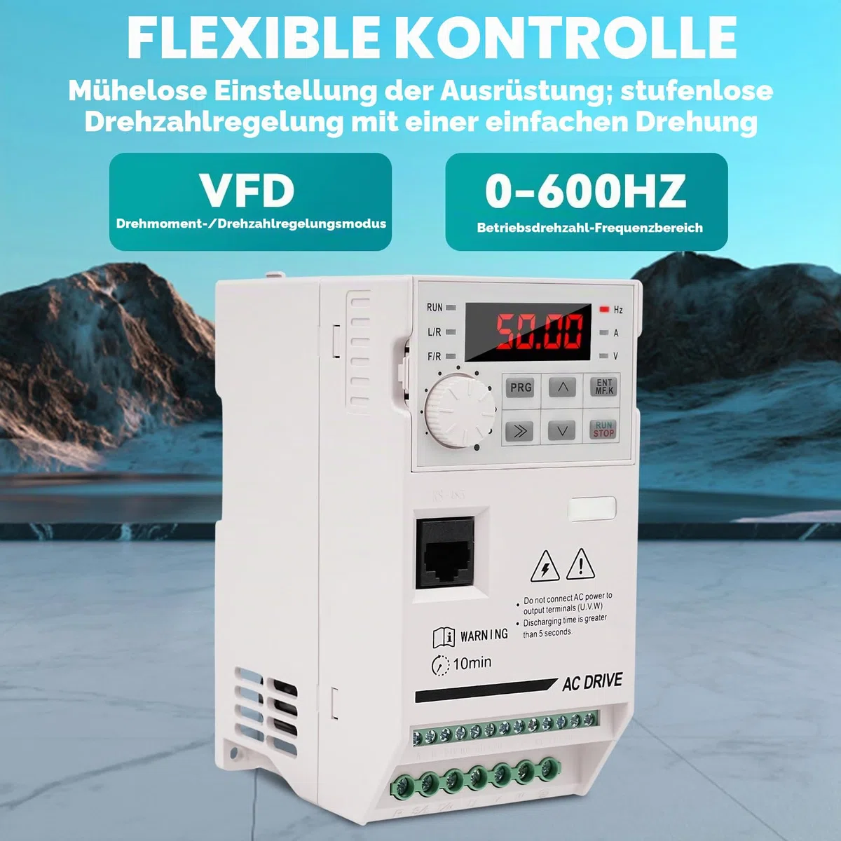 Frequenzumrichter 2,2KW Variateur de Fréquence Einphasiger 220V-Eingang Dreiphasiger 380V-Ausgang CNC-Frequenzumrichter VFD Antriebsumrichter für Ventilatoren, Wasserpumpen