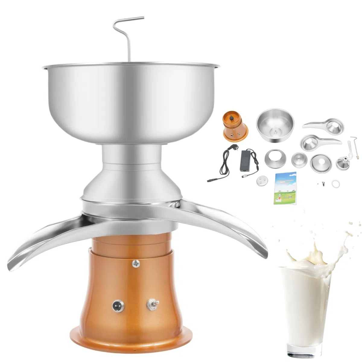 5L Elektrische Milchzentrifuge Separator 30W Milchzentrifuge Separator 50L/H. Milchcremetrenner mit Milchtank 9800-11000 r/min für Kuhmilch Ziegenmilch, Abnehmbares Zentrifuges Trennmaschine