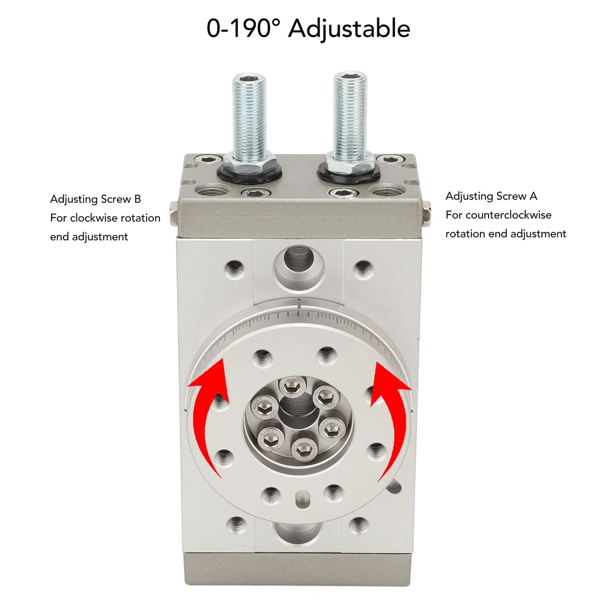 Rotations-Pneumatikzylinder, 0-190 Grad Verstellbare Aluminiumlegierung, Hochfeste, Wasserdichte Rotationszylinder-Pneumatikzylinder für die Industrie, Eingebauter Magnetring (MSQB-30A)