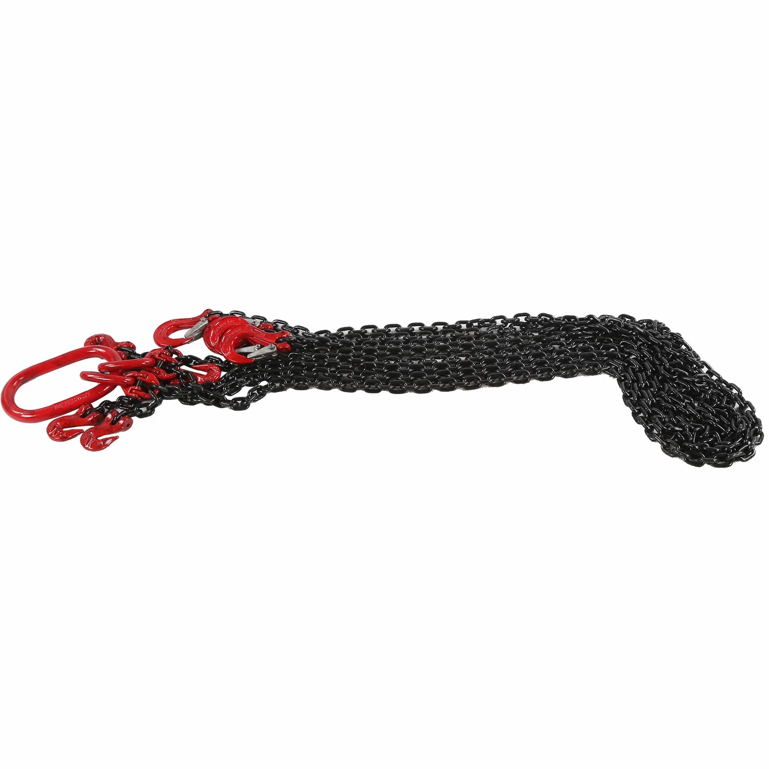 Kettengehänge 4 Strang Verstellbare Anschlagkette, 2 Meter, 1 Tonne, 6 Mm, Langlebiger Stahl, Perfekter Ersatz Für Schwere Lasten, Effektiv Für Hebearbeiten